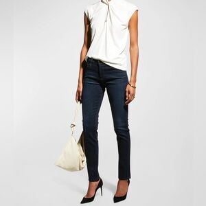{AG Jeans} "The Stilt Cigarette Leg" Dark Blue Low Rise Stretch Jeans